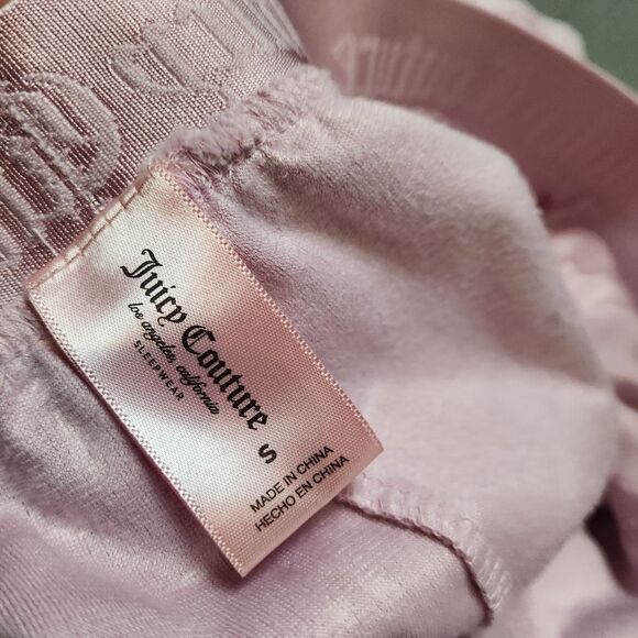 Juicy Couture Bling 2 pieces pink soft sleep wear Rhinestones Sz Small - Picture 5 of 16